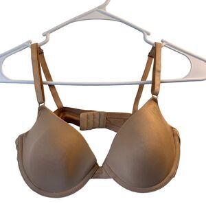 Blue Star Clothing Company Beige Underwire Bra 34C Plunge Smooth Lightly Padded